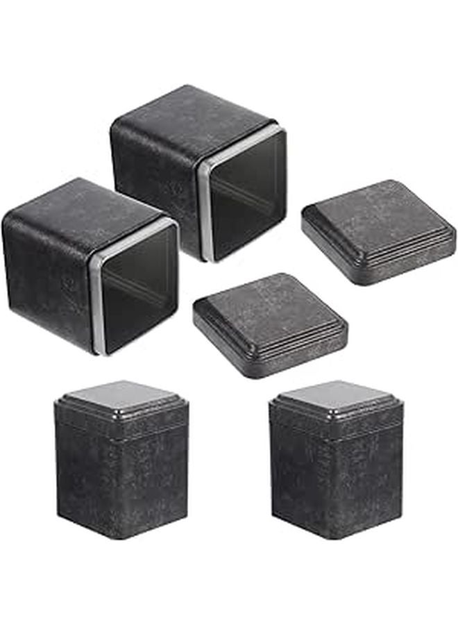 Matte Black Tea Canisters Set of 4 Tinplate Airtight Jars for Coffee Sugar Storage - Image 1