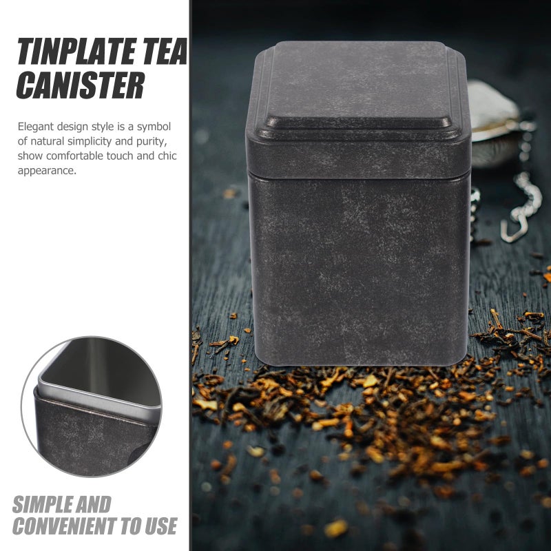 Matte Black Tea Canisters Set of 4 Tinplate Airtight Jars for Coffee Sugar Storage - Image 4
