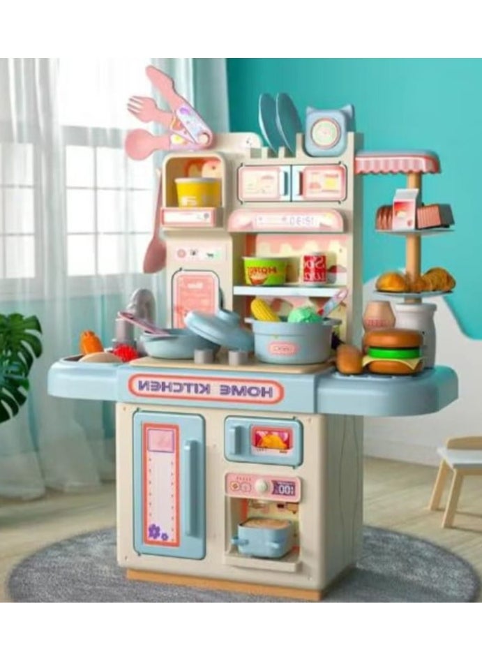 Wonderful Kids Kitchen Playset with Accessories, Water Toys with Water Outlet, Cooking Stove and Small Light, Mini Kitchen Toy Gift (36T-1) Color (Milky) 