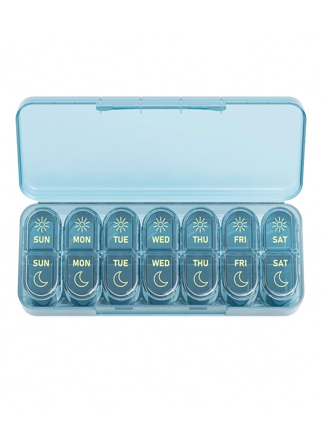 Daviky Weekly Pill Organizer 2 Times a Day, 7-Day AM PM Medicine Case, Travel-Friendly Pill Box for Fish Oils, Vitamins & Supplements - Image 1