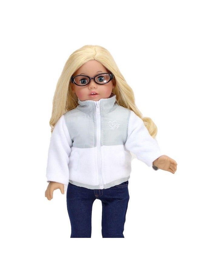 Sophia's - Gray Suede Winter Boots With White Faux Fur Lining And Trim Plus Gray Side Button And Soft Tan Soles For 18" Dolls, Gray - Image 1