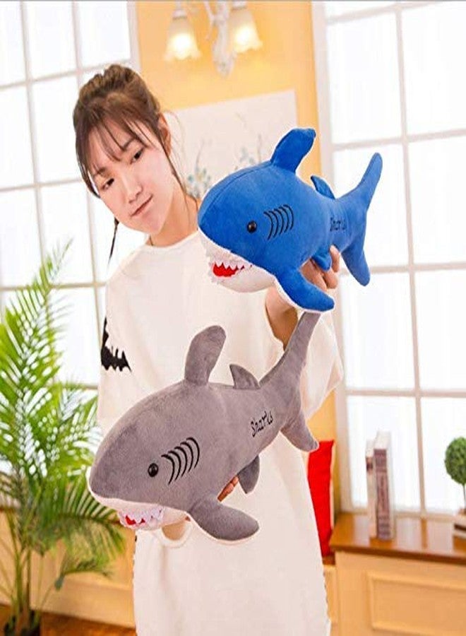 Kekezip Shark Plush Toy – Soft Stuffed [Animal] for Kids & Toddlers – Huggable Cuddle Buddy & Nursery Decor – Ideal Gift (40 CM) (Blue, Pack of 1) - Image 2