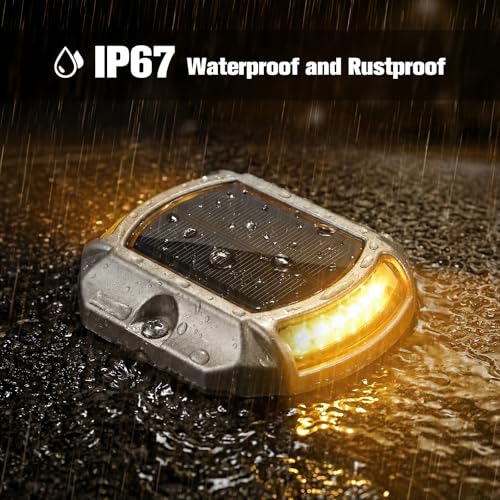 VOLISUN Solar Driveway Lights Dock Deck Lights 12 Pack,2 Colors in 1,Solar Powered Waterproof Outdoor Warning Step Light for Driveway Sidewalk Pathway (White/Warm White),Auto On/Off - Image 4