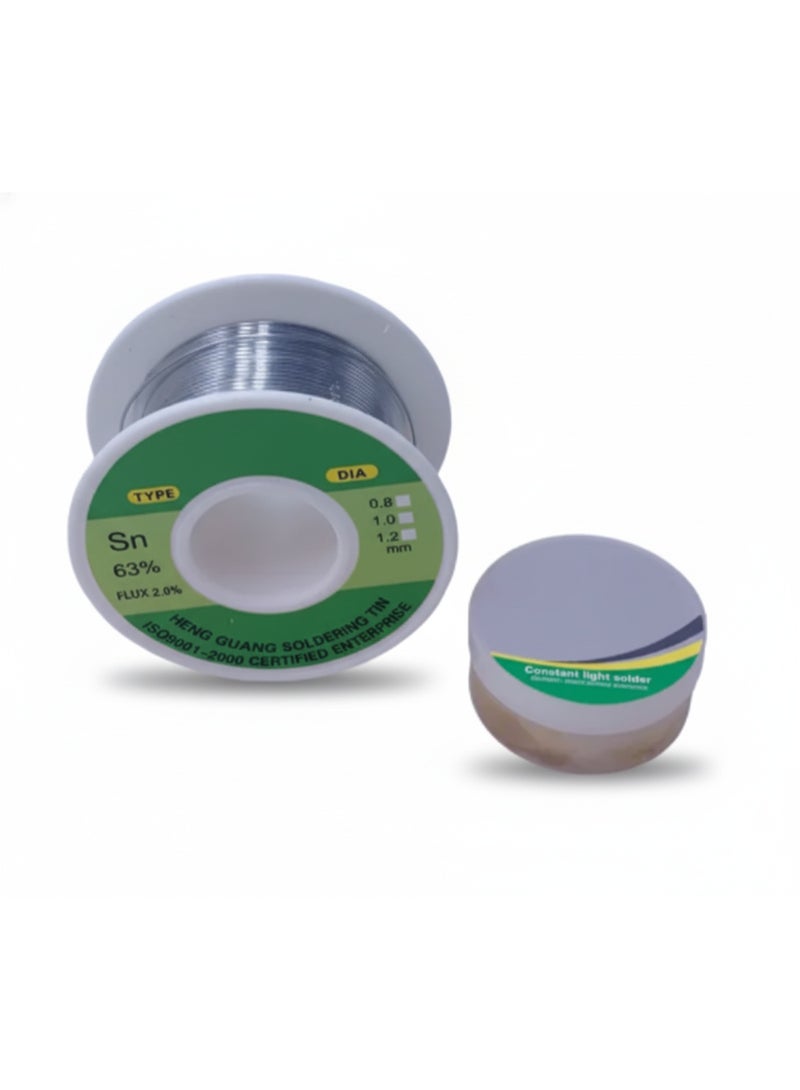 63/37 Tin Lead Rosin Core Solder Wire for Electrical Soldering – 0.6mm Diameter, 100g Spool – 2.0% Flux Content for Smooth and Reliable Joints - Image 1