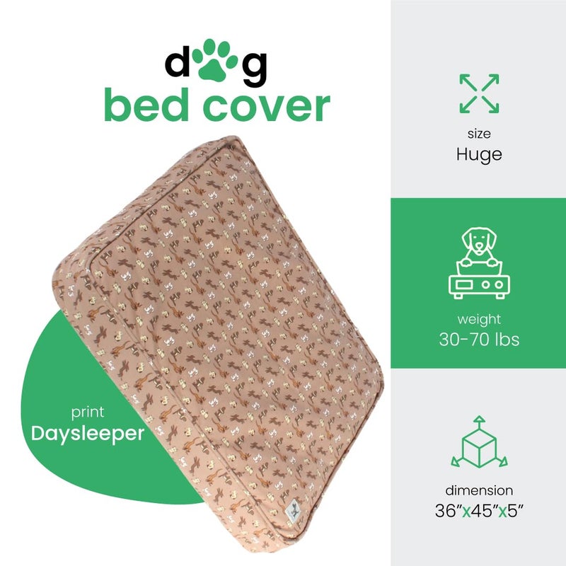Molly Mutt Huge Dog Bed Cover - Daysleeper Print - Measures 36â€x45â€x5â€™â€™ - 100% Cotton - Durable - Breathable - Sustainable - Machine Washable Dog Bed Cover - Image 2