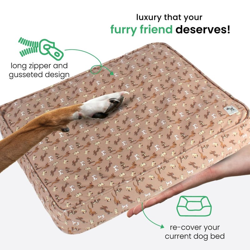 Molly Mutt Huge Dog Bed Cover - Daysleeper Print - Measures 36â€x45â€x5â€™â€™ - 100% Cotton - Durable - Breathable - Sustainable - Machine Washable Dog Bed Cover - Image 5