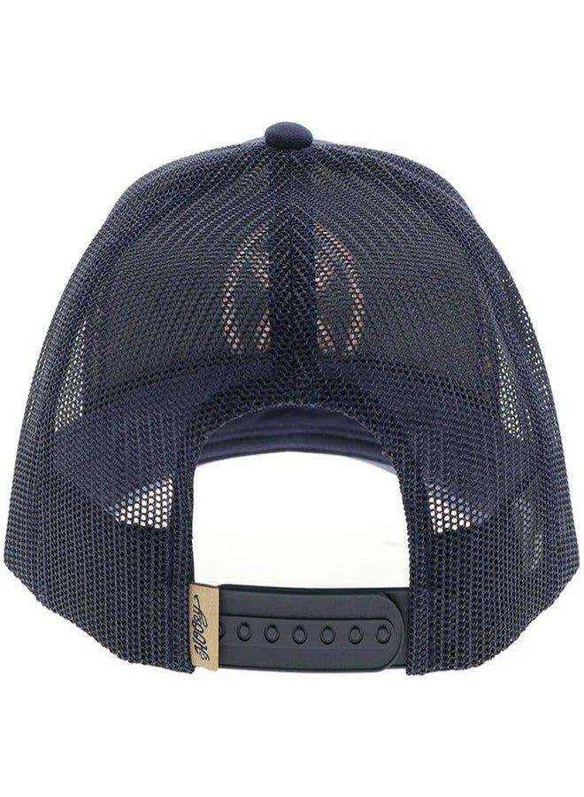 HOOEY O Classic Hat - Navy Snapback Baseball Cap with Mustard Embroidered Logo, Adjustable 6-Panel Outdoor Casual Hat for Men & Women (Navy/Mustard) - Image 2