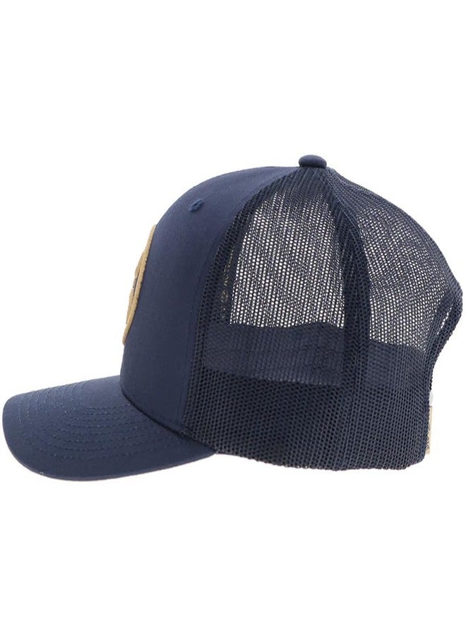 HOOEY O Classic Hat - Navy Snapback Baseball Cap with Mustard Embroidered Logo, Adjustable 6-Panel Outdoor Casual Hat for Men & Women (Navy/Mustard) - Image 3