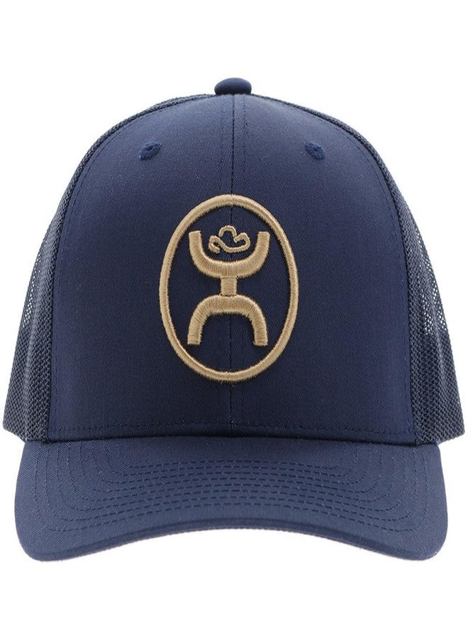 HOOEY O Classic Hat - Navy Snapback Baseball Cap with Mustard Embroidered Logo, Adjustable 6-Panel Outdoor Casual Hat for Men & Women (Navy/Mustard) - Image 4