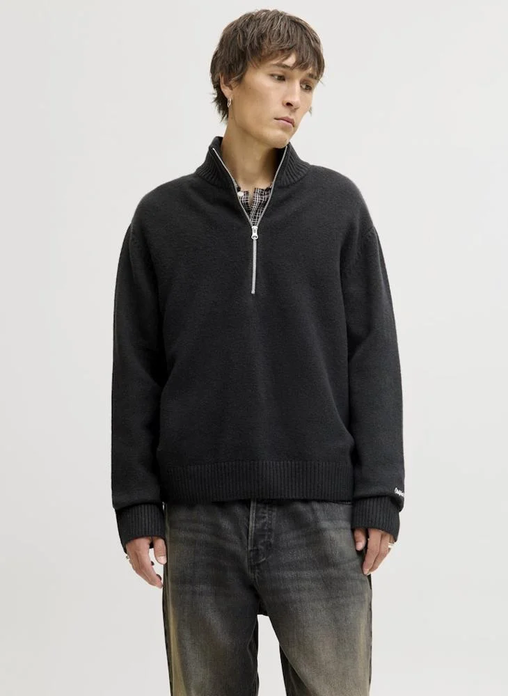 JACK & JONES Casual Regular Fit Half Zip Sweatshirt