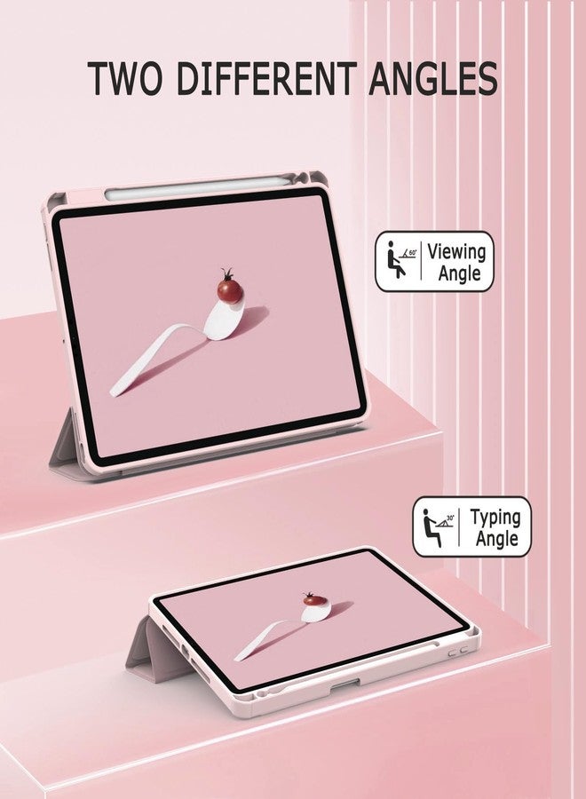 Xkladz جراب Xkladz لجهاز iPad Air مقاس 11 بوصة M2 (2024) / iPad Air الجيل الخامس / الرابع (2022/2020) مقاس 10.9 بوصة، جراب حماية مع حامل قلم، غطاء خلفي شفاف، خاصية التشغيل/الإيقاف التلقائي، لون وردي جذاب - Image 5
