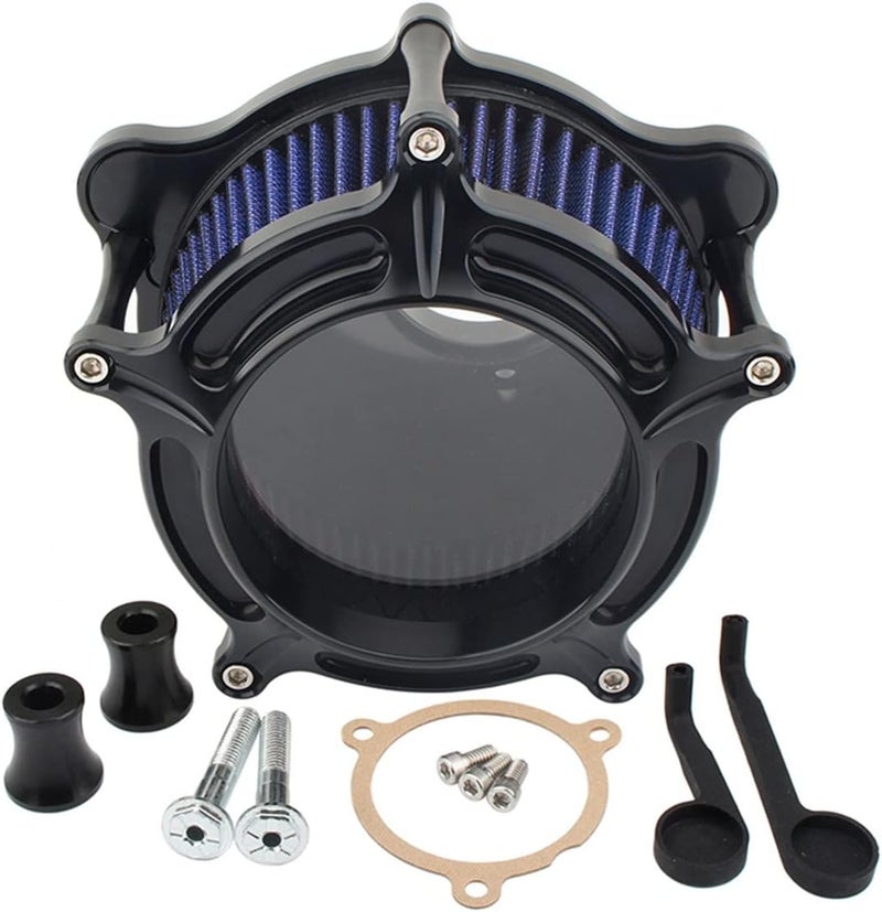 Wivplex Black Motorcycle CNC Air Cleaner Intake Filter - Image 1