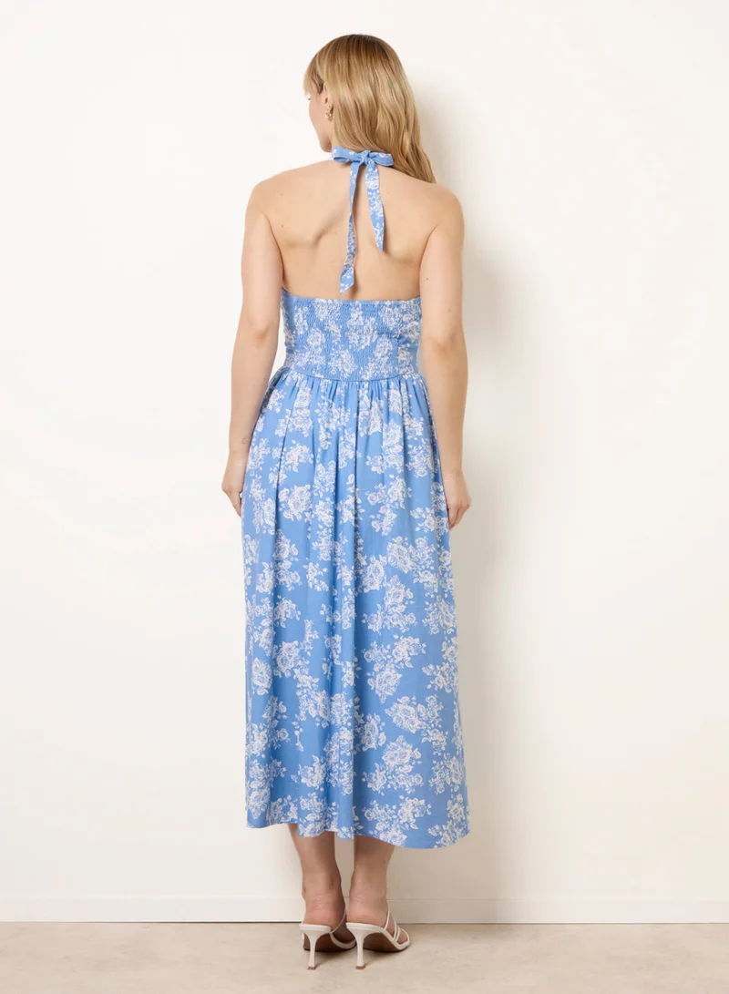 بلو فانيلا Ditsy Floral V Waist Halter Midi Dress