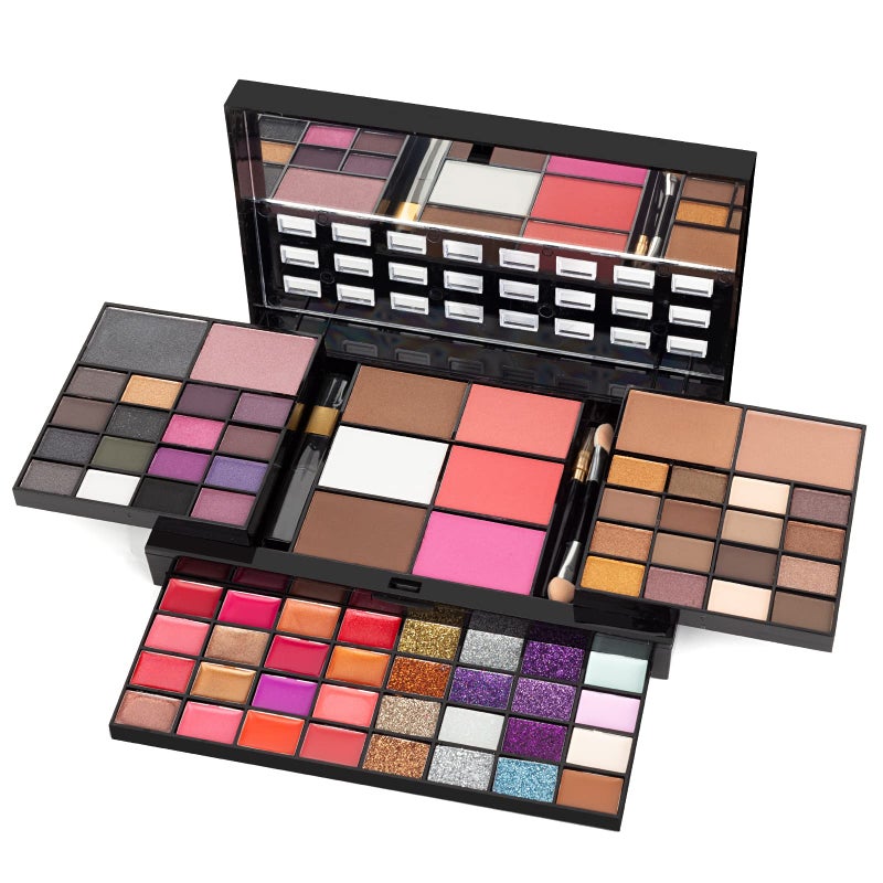 All In One Makeup Gift Kit  Ultimate Color Combination  36 Eyeshadow 28 Lip Gloss 3 Blusher 4 Concealer 3 Contour Powder 3 Brushes 1 Mirror 74 Colors Palette Set