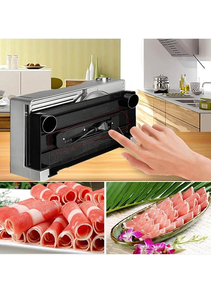 Generic - Frozen Meat Slicer,Brot Cutting Machine Foldable Electric Alling Cutter Cutting Width 0-15 Mm Sausage Cutter Ø Knife 17 cm 100 W - Image 1