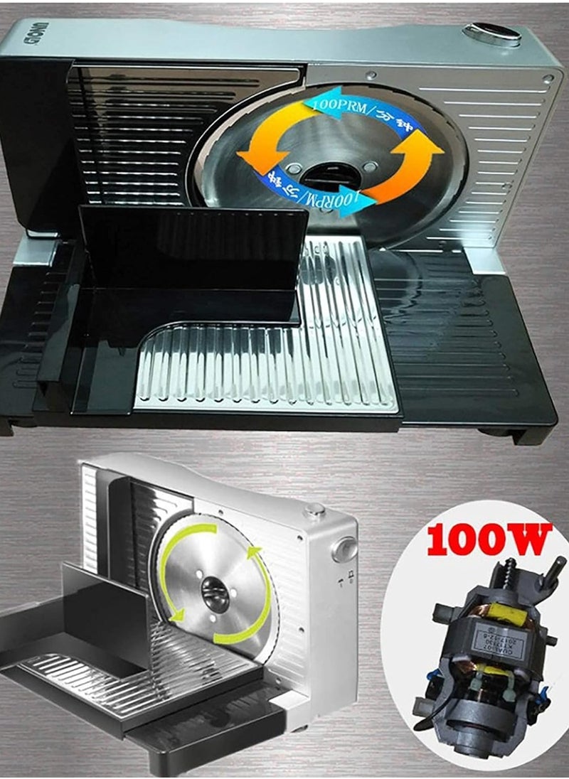 Generic - Frozen Meat Slicer,Brot Cutting Machine Foldable Electric Alling Cutter Cutting Width 0-15 Mm Sausage Cutter Ø Knife 17 cm 100 W - Image 1