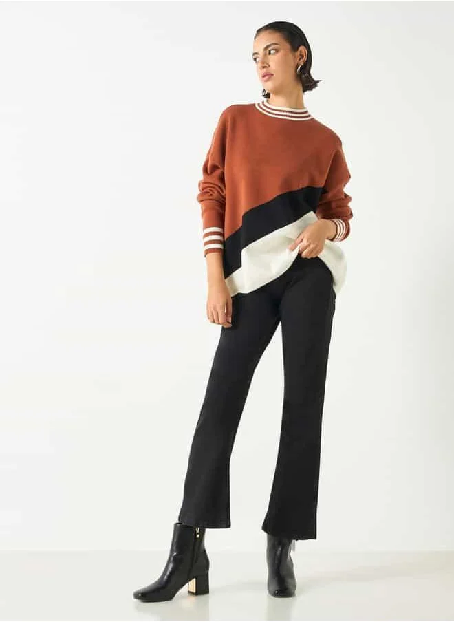 2Xtremz 2Xtremz Colourblock Sweater with High Neck