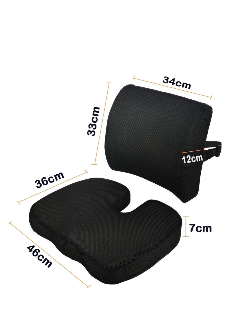 WALALLA Seat Cushion and Lumbar Support Pillow For Car Office Chair Wheelchair - Image 5