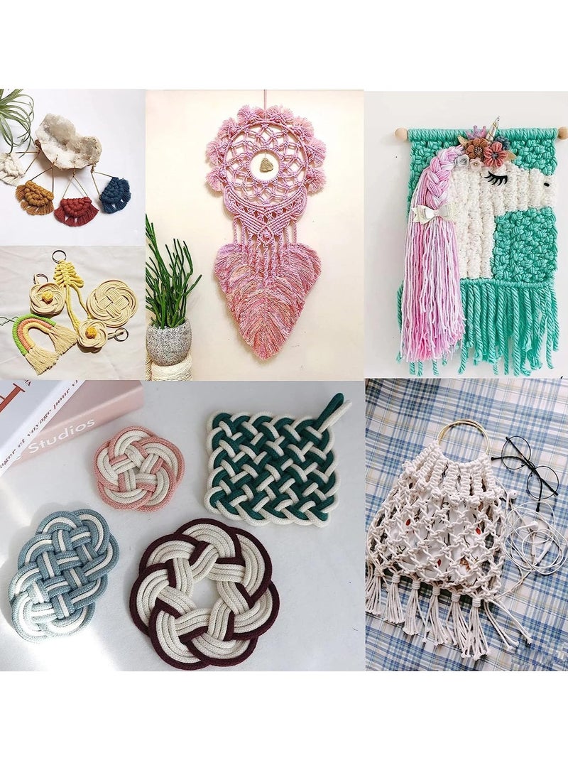 Excefore حبل ماكرام ٣ مم/٤ مم/٥ مم بـ ٤٥ خيار لون ١٠٩ ياردة، خيوط قطن ماكرام، خيوط ماكرام ملتوية ٤ طبقات، حبل قطن طبيعي، لوازم ماكرام مثالية - Image 3