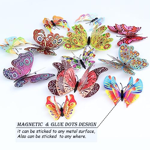 OPSEAM Butterfly Wall Decor 24/48 PCS, 3D Butterflies Stickers for Party Decorations with Magnets (Circl, 48) - Image 3