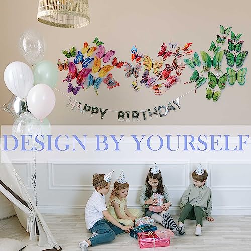 OPSEAM Butterfly Wall Decor 24/48 PCS, 3D Butterflies Stickers for Party Decorations with Magnets (Circl, 48) - Image 5