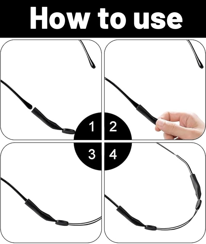 Aeenioy 3 PCS Specs Holder Strap, Adjustable Eyeglasses and Sunglasses Holder with 3 Straps and 5 Ear Grips, Anti-Slip Grip Guard for Sports and Outdoor Activities, Suitable for Men and Women - Image 4
