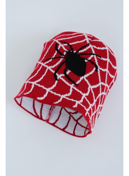 Spider Web Spider Red Beanie