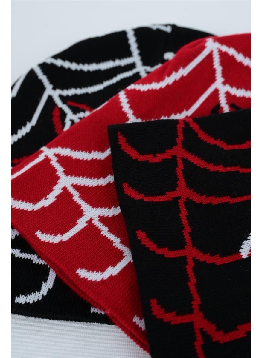 Spider Web Spider Red Beanie