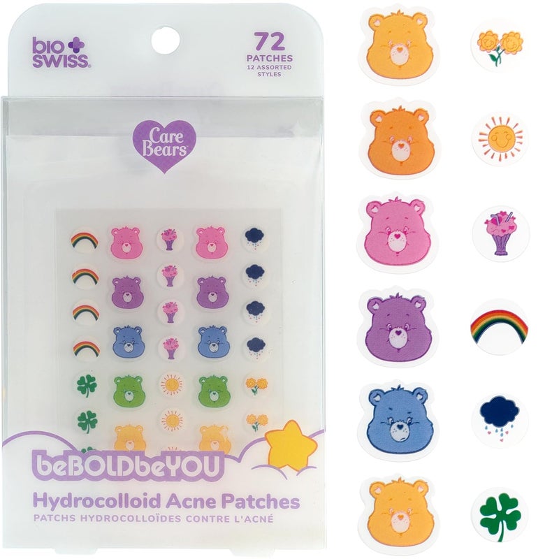 BioSwiss Pimple Patches Care Bears Printed Acne Patch for Zits and Blemishes Hydrocolloid Spot Stickers for Face and Skin 72 Count