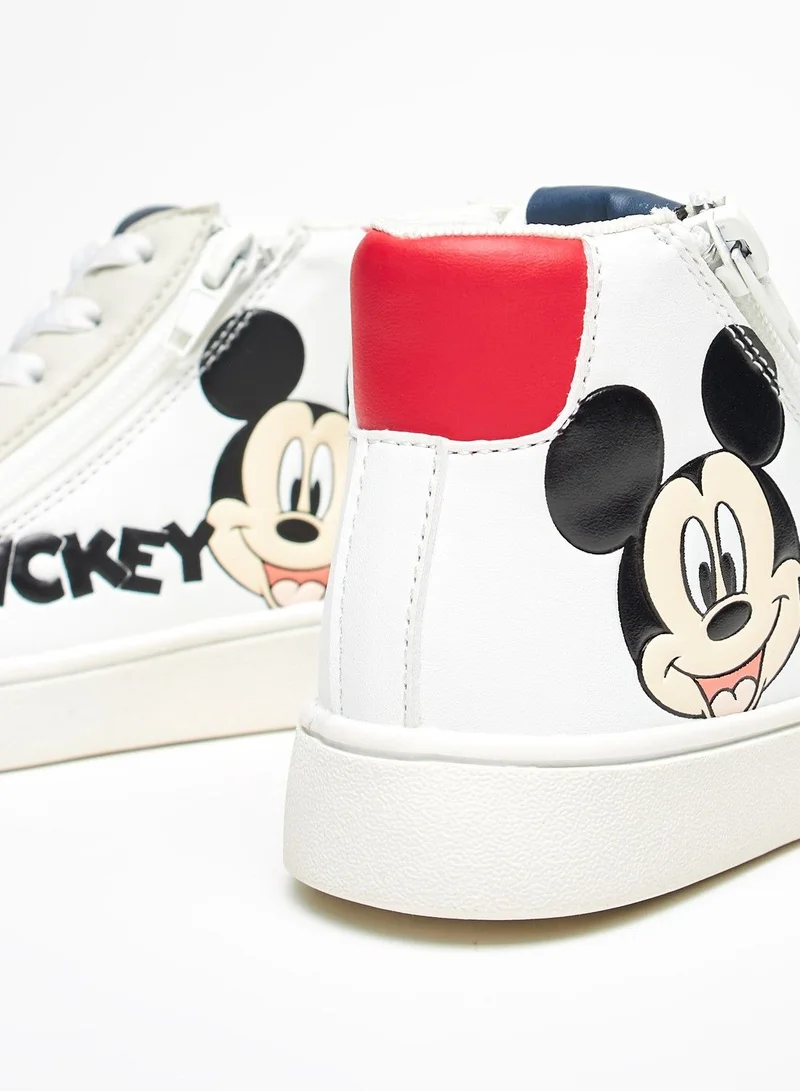 Disney Mickey Mouse Print High Cut Sneakers