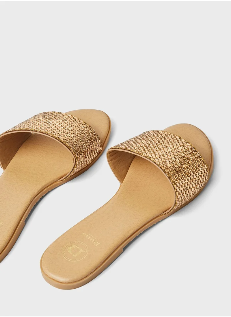 Dune LONDON Lynda Di Hotfix Strap Slip-On Flat Sandals