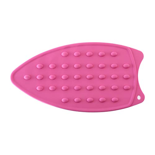 JCSMARTEC 2Pack Silicone Iron Rest Pad, Thicker Series Hot Resistant Mat for Ironing Board, Easy to Use with Wall Hole and Multicolor for Home (Pink+Mint Green) - Image 2