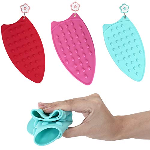 JCSMARTEC 2Pack Silicone Iron Rest Pad, Thicker Series Hot Resistant Mat for Ironing Board, Easy to Use with Wall Hole and Multicolor for Home (Pink+Mint Green) - Image 5