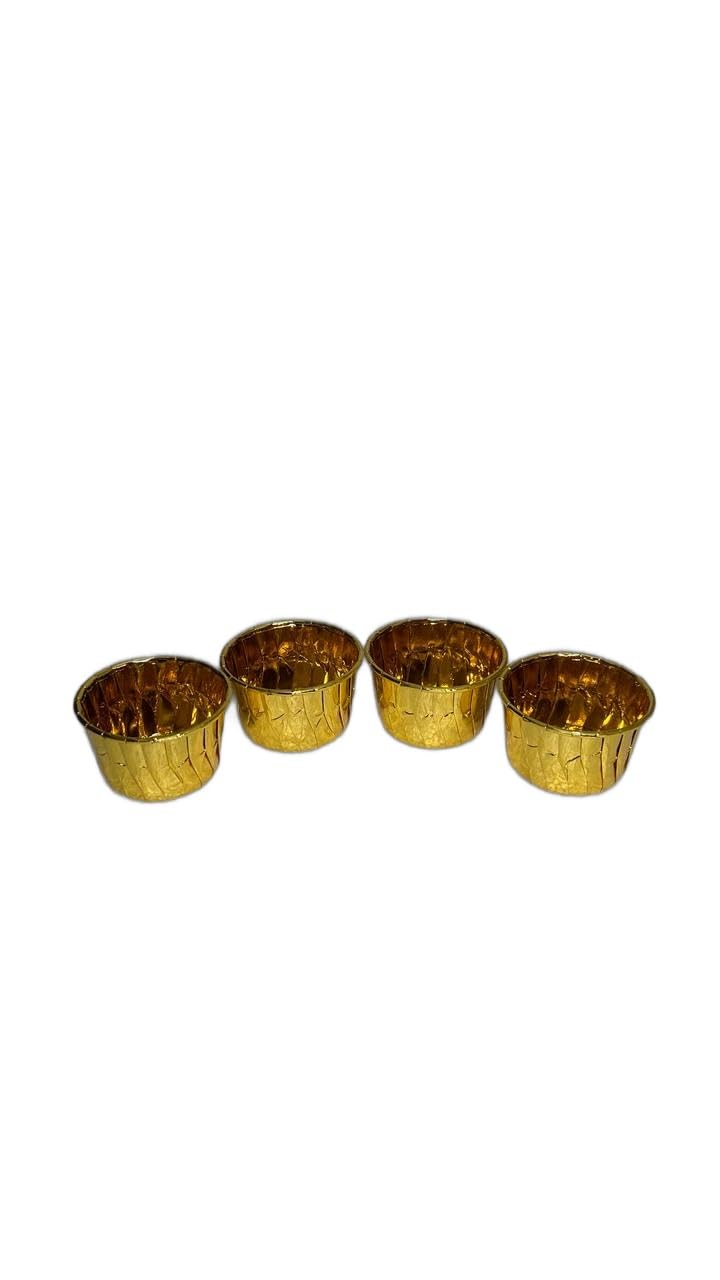 Baekence Baekence Choco Lava Mould Cake Mould Chocolava Baking Mould Bright Golden Pack of 500 pcs - Image 1