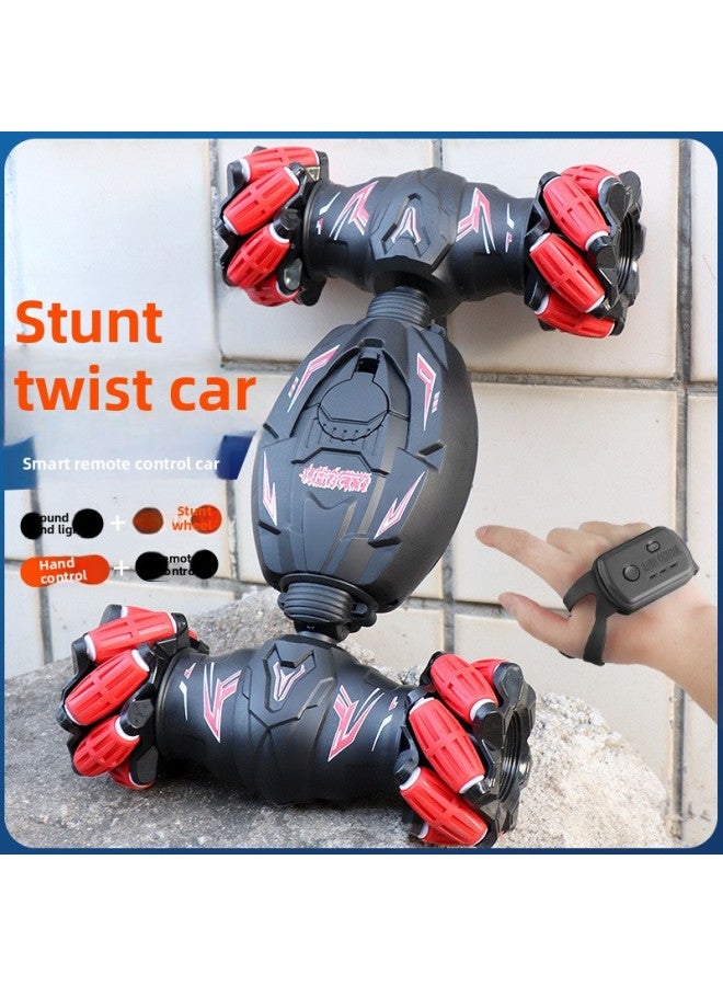 Gesture Sensing Remote Control Car Boy Stunt Twisting Car Four-wheel Drive Off-road Vehicle High Speed Drift Racing Car Children's Toy-Color:Red Stunt Gift Box Remote Control Shape Music Lamp Spray- - Image 4