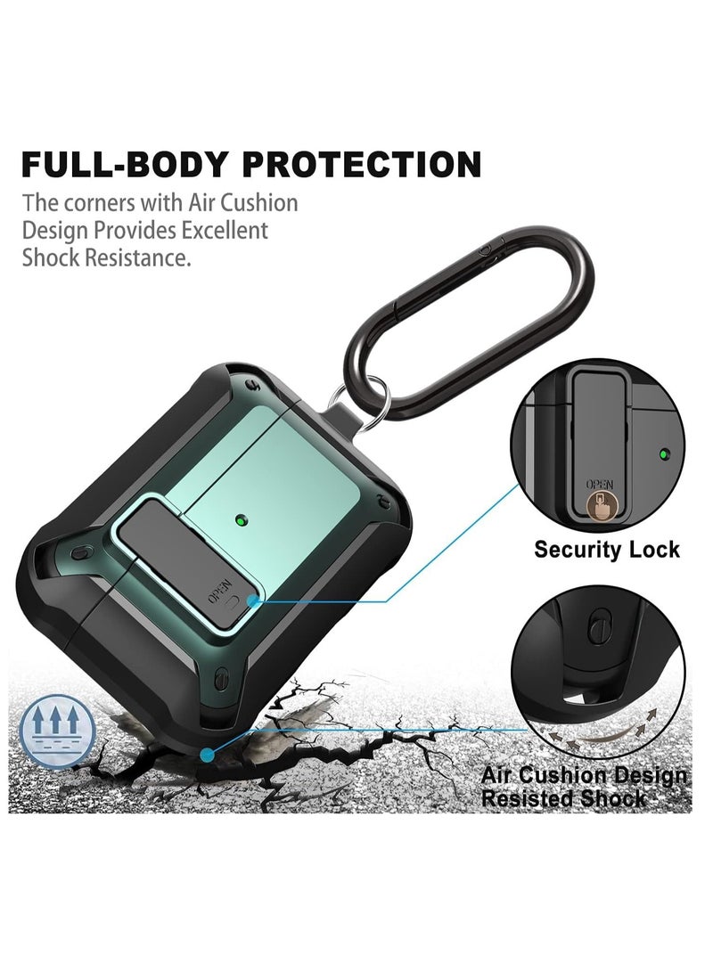TIGER [Secure Lock] Armor AirPods Pro Case – Upgraded Shockproof Protective Cover, Cool Black/Green Design, Durable Drop-Proof Case for Apple AirPods Pro, Stylish & Secure for Men & Women - Image 3