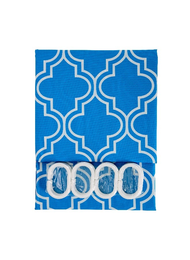 Royalford Shower Curtain, Water Repellent Fabric, RF10458 | Odourless and Chlorine Free Bathroom Decor with Hooks | Multi-Purpose | Ideal for Home, Guest Room, Hotel Bathroom Blue - Image 1