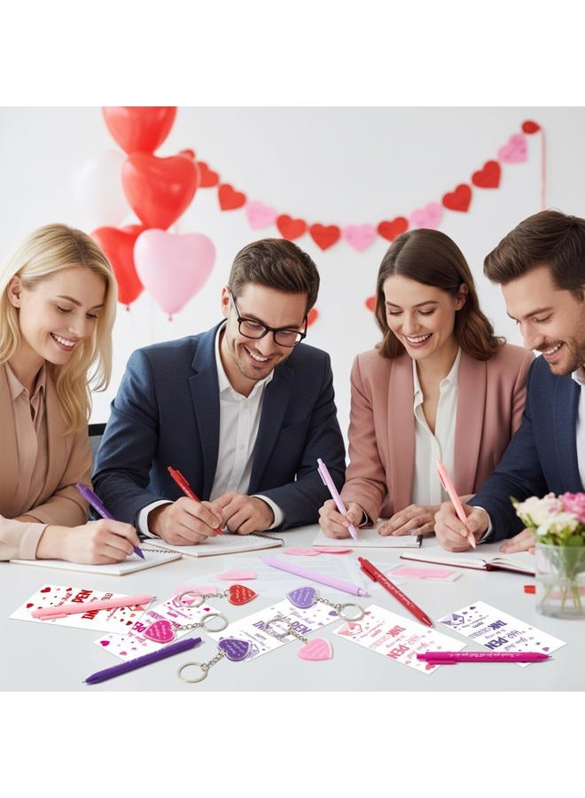 ANGOLIO Valentine's Day Employee Appreciation Gifts - 30 Sets Happy Valentines Bookmarks Pens Heart Keychains Bulk Pink Motivational Thank You Gifts for Team Staff Coworkers Employees Teachers Nurses - Image 5