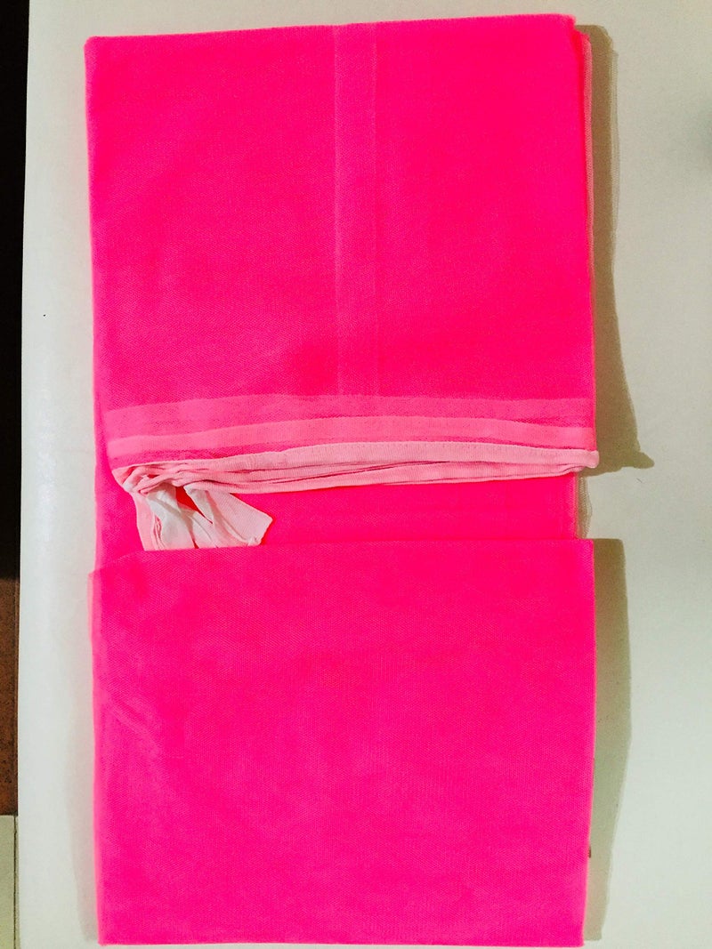 Buyagian Elegant Mosquito Netting for Bedroom & Living Room | Heera Material Mesh for Safe Sleep | Easy to Fold and Maintain | Anti-Insect Net with Fine Weave, Pink, 7x5FT - Image 3