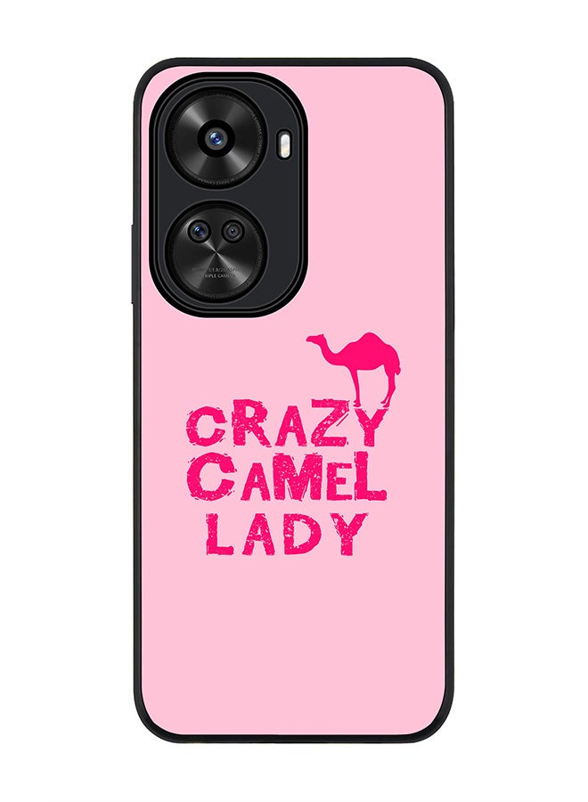 Stylizedd Rugged Black edge case for Huawei nova 12 SE / Huawei nova 11 SE 4G, Slim fit Case Flexible Anti Drop TPU Gel Thin Cover - Crazy Camel Lady - Image 1