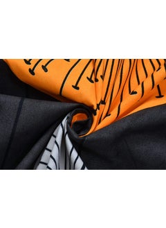 Device DEVICE Polycotton Lite Weight 160 TC 3D Double Size 90 X 90 Bedsheet with 2 Maching Pillow Covers Grey Orange  - Image 3