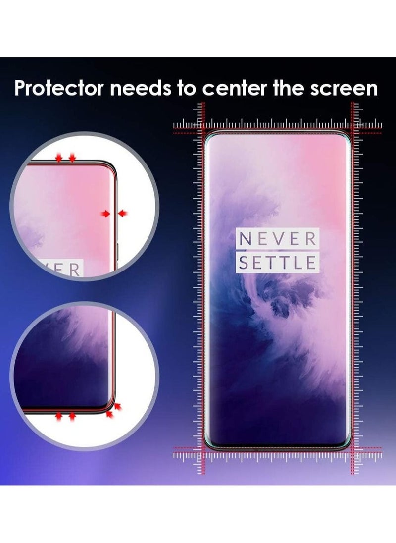 Oneplus 7 Pro Tempered Glass Screen Protector,Fingerprint Scaner 3D Liquid Transparent Clear Full Curved Edge Case Friendly Anti-Scratch Coverage