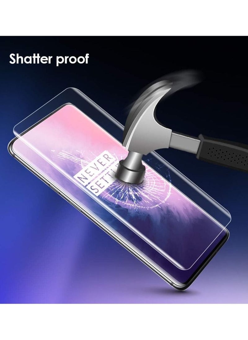 Oneplus 7 Pro Tempered Glass Screen Protector,Fingerprint Scaner 3D Liquid Transparent Clear Full Curved Edge Case Friendly Anti-Scratch Coverage