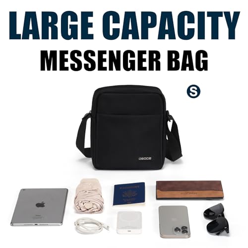OSOCE Messenger Bag, Crossbody Bag Shoulder Bag for Men Water Resistant Man Bag Man Purse for Business Office, S - Image 3