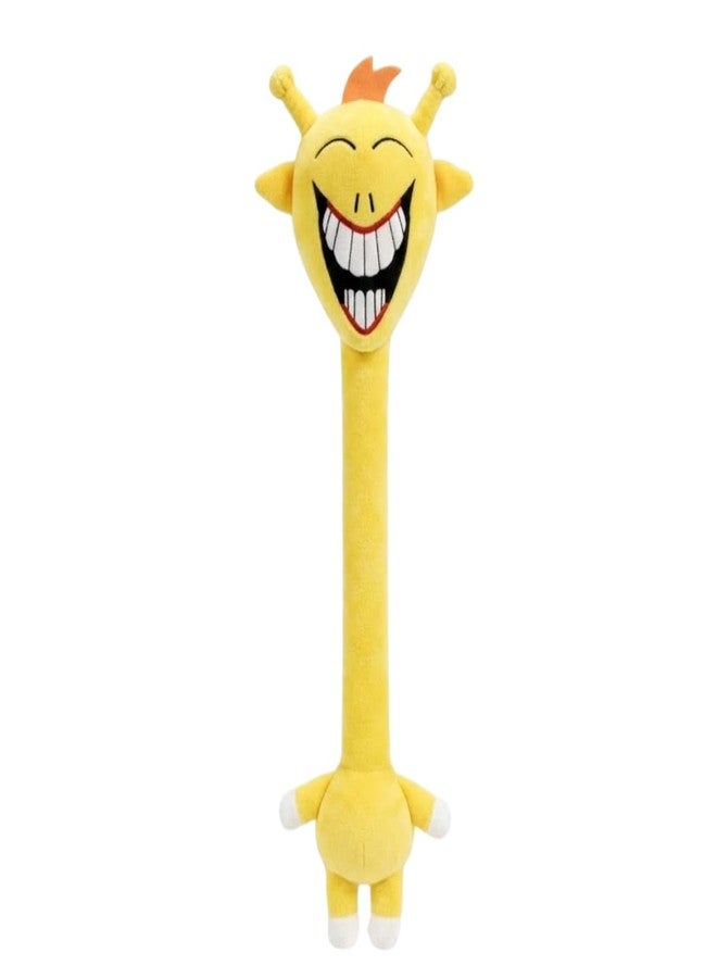 TechMax Solution Sunny Yellow Giraffe Long Neck Plushie Laughing Face Grinning Character Stuffed Toy Hilarious Mood Cushion - Image 1