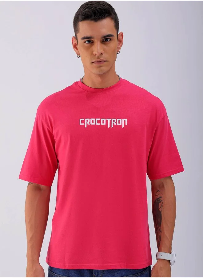 شركة المرآب الهندية Men Boxy Oversized Graphic Back Printed Round Neck Tshirt