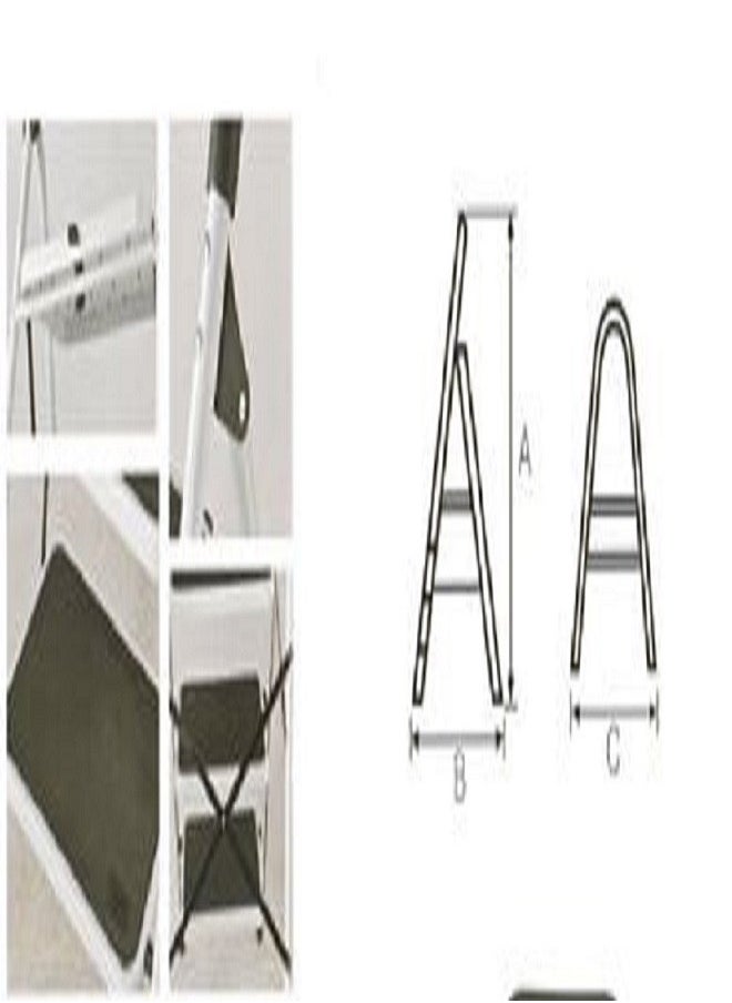 Duke - DUKE- STEEL LADDER HOUSEHOLD BLACK RUBBER 2 STEPS - Image 1