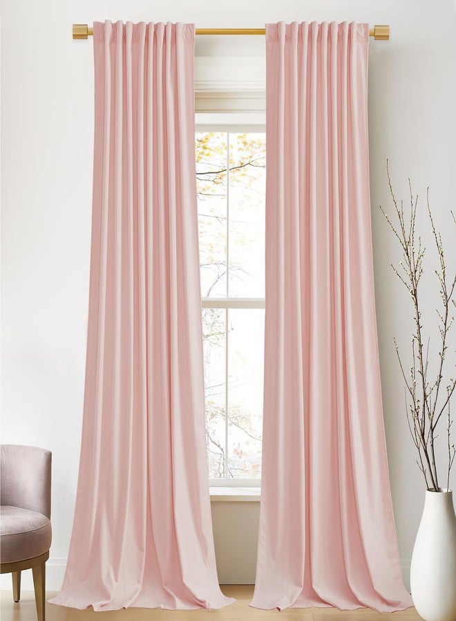 StangH Baby Pink Velvet Curtains 84 Inches Length, Room Darkening Soft Drapes with Back Tab Thermal Insulated Window Treatment for Girls Bedroom, Living Room, 52x84 Inch, 2 Panels - Image 2