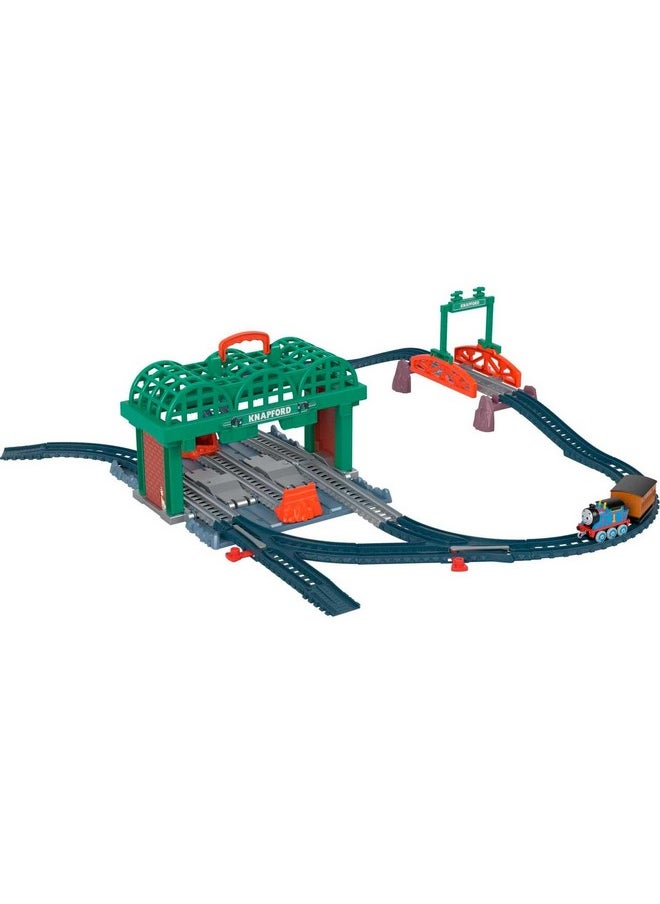 THOMAS & FRIENDS Thomas & Friends Diecast Toy Train & Track Set Knapford Station 2-in-1 Playset & Storage Case for Preschool Kids Ages 3+ Years  - Image 1