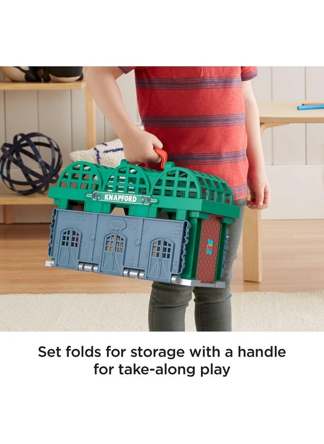 THOMAS & FRIENDS Thomas & Friends Diecast Toy Train & Track Set Knapford Station 2-in-1 Playset & Storage Case for Preschool Kids Ages 3+ Years  - Image 5